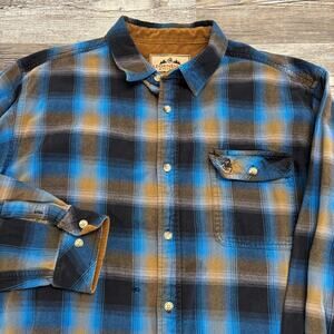 Vintage Legendary Whitetails Blue Brown Tartan Mens XL Flannel Shirt‎ Shacket